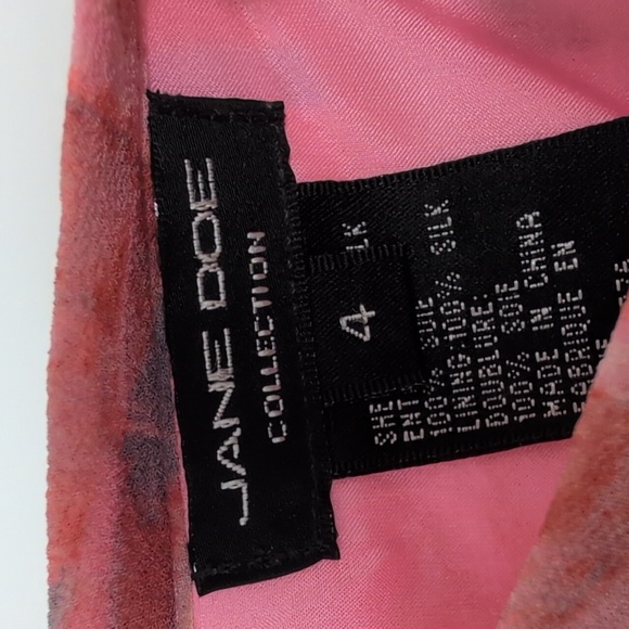 JANE DOE COLLECTION PINK SILK SKIRT SIZE 4 - Picture 5 of 5